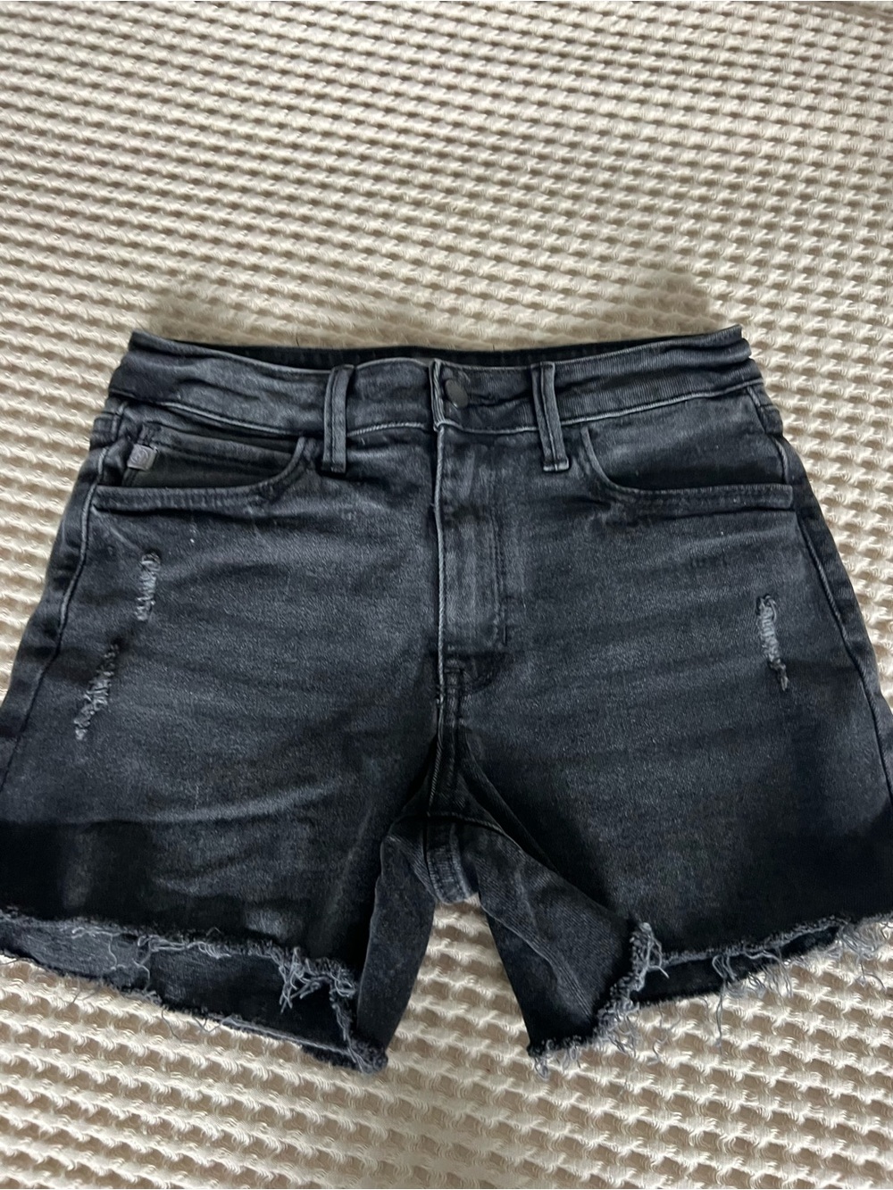 Just USA Black Distressed Denim Cutoff Shorts